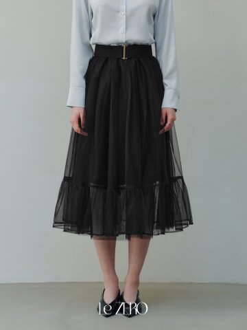 르제로 셔링 샤 스커트 / 블랙
