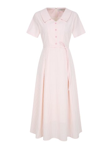 코튼 브이 칼라 플레어 원피스 