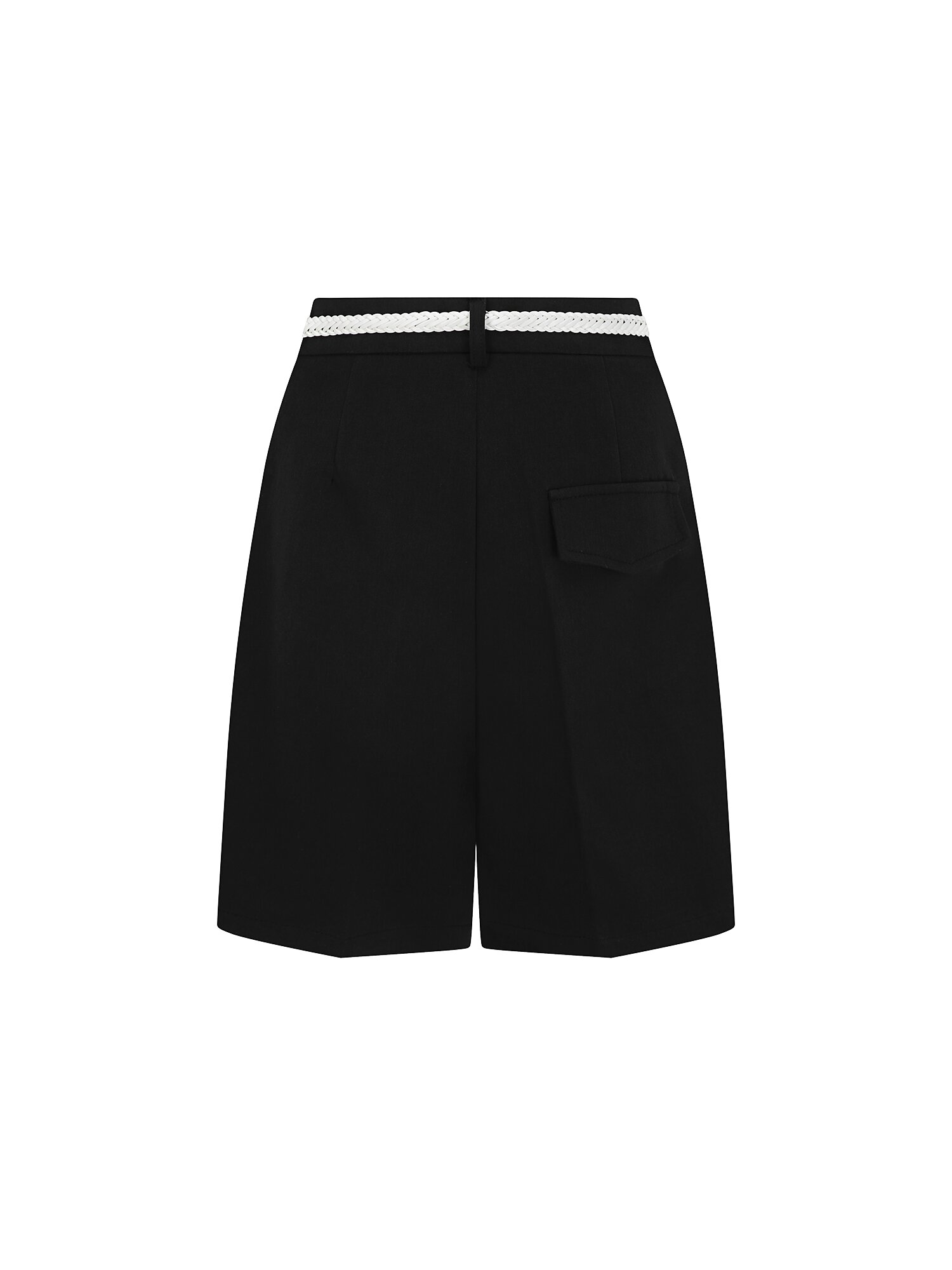 벨티드 코튼 버뮤다 팬츠 (BLACK)