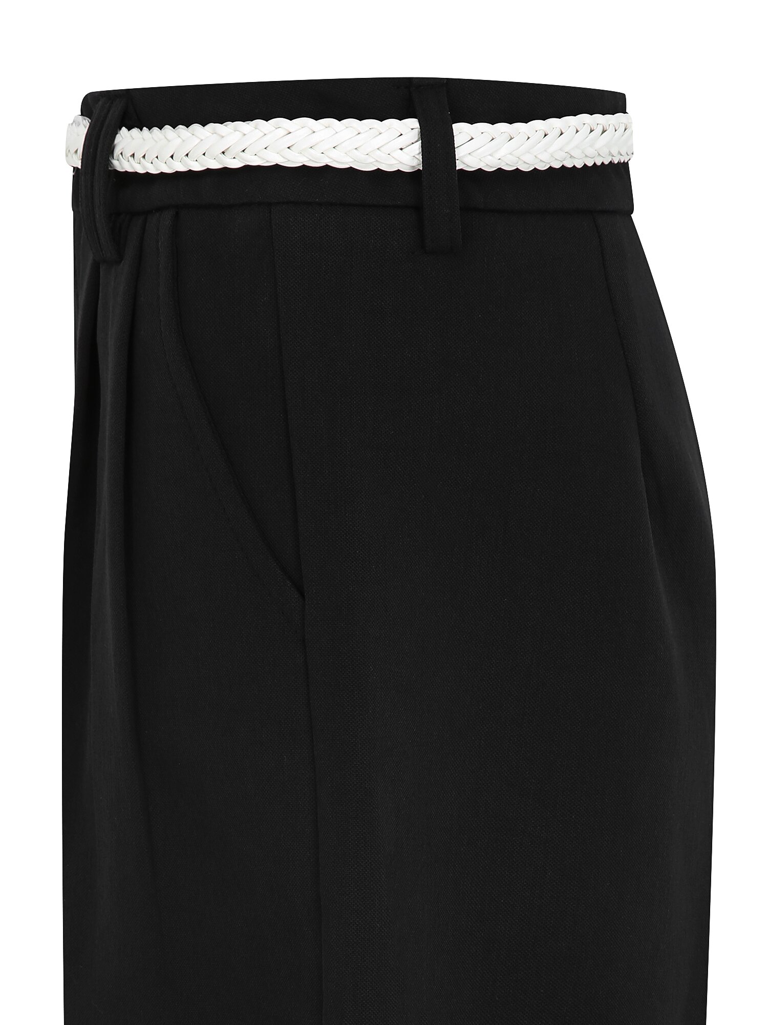 벨티드 코튼 버뮤다 팬츠 (BLACK)