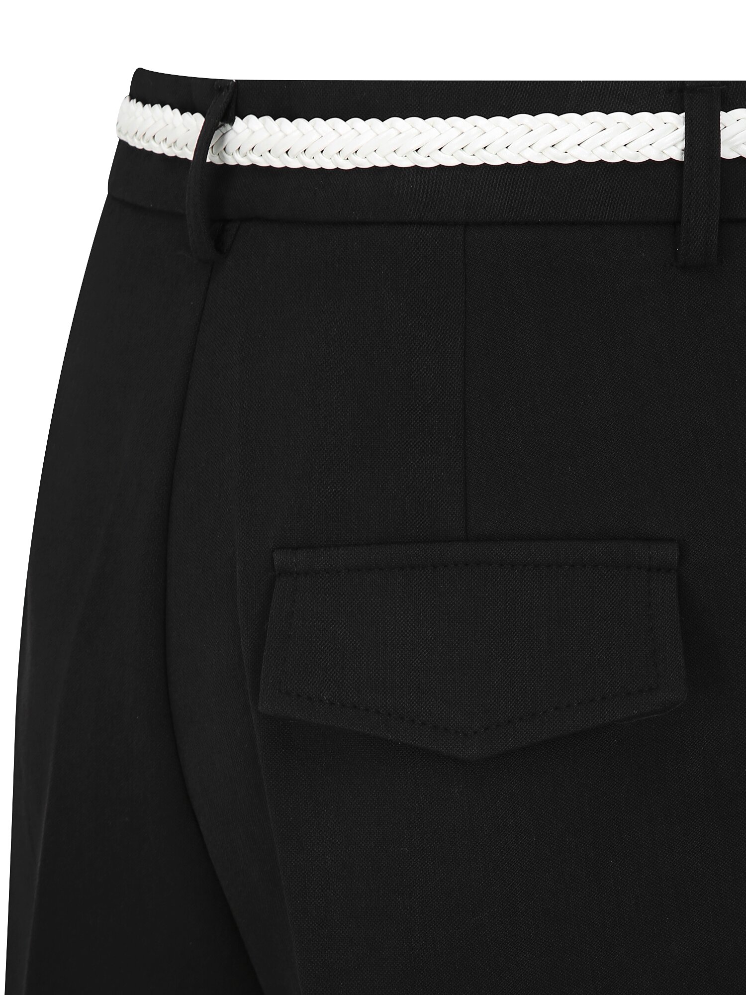 벨티드 코튼 버뮤다 팬츠 (BLACK)