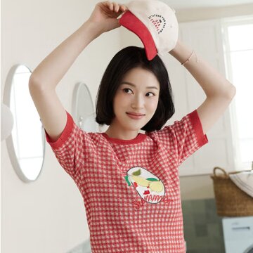 엔니튜드 자수 볼캡[Red combi]