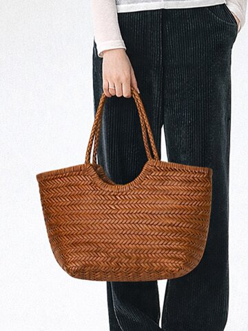 아르코 맥시 소가죽 위빙 숄더백_PCBG260202