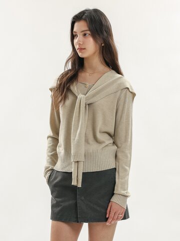 WD_Knit cardigan shawl set_4color