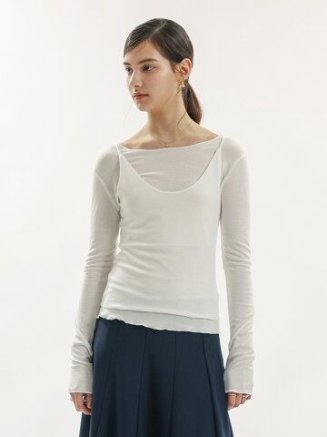 WD_Layered sleeve inner and top set_WHITE