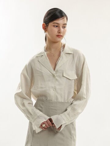 WD_Open collar lace shirt_IVORY