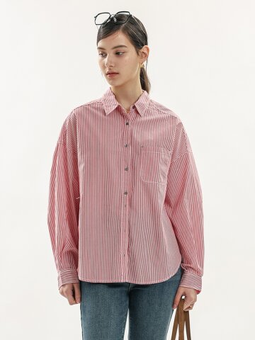 WD_Stripe casual shirt_RED