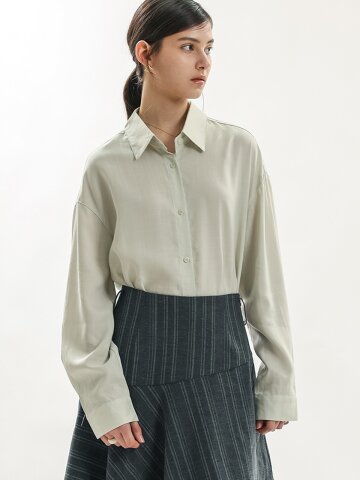 WD_Relaxed fit loose shirt_BEIGE GRAY