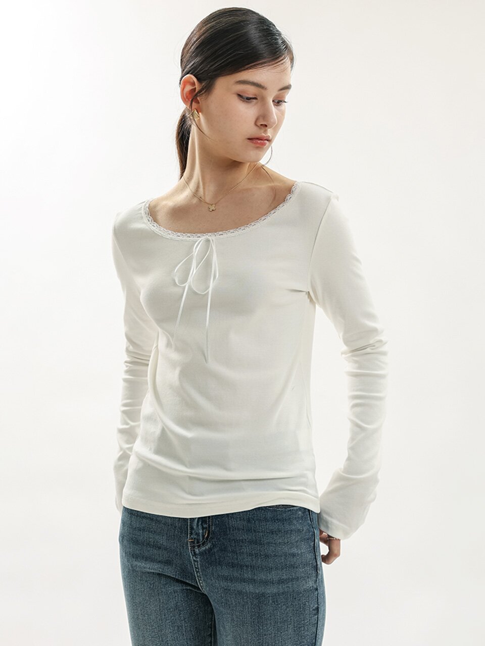 WD_Ribbon lace trim top_WHITE