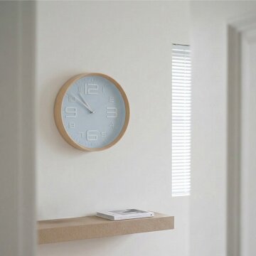 HICKIES 스카이 우드 원형 북유럽 인테리어 벽시계 거실 사무실