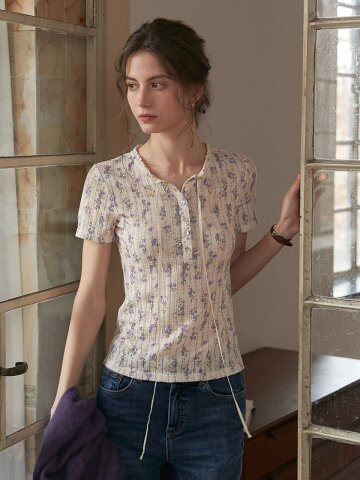 4/16일 예약배송_SR_Short-sleeved lace top