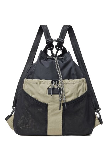 [UNISEX] 트래블 멀티 펑션 립스탑 패커블 토트백 - 블랙/클레이 UBT7126NRSBEC