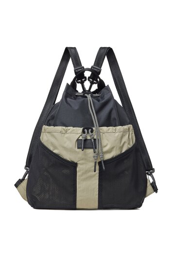 [UNISEX] 트래블 멀티 펑션 립스탑 패커블 백팩 - 블랙/클레이 UBB7125NRSBEC