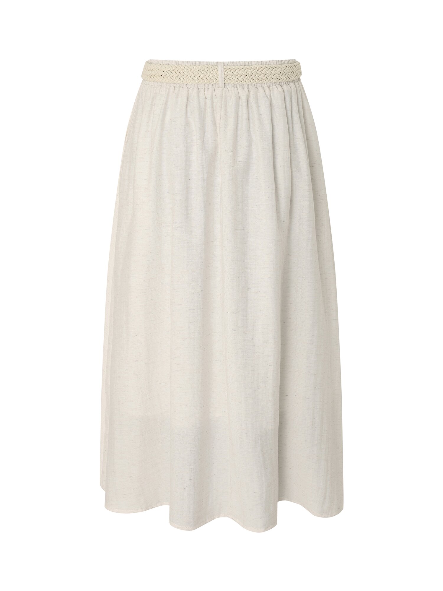 내추럴 벨티드 플레어 스커트 (IVORY)