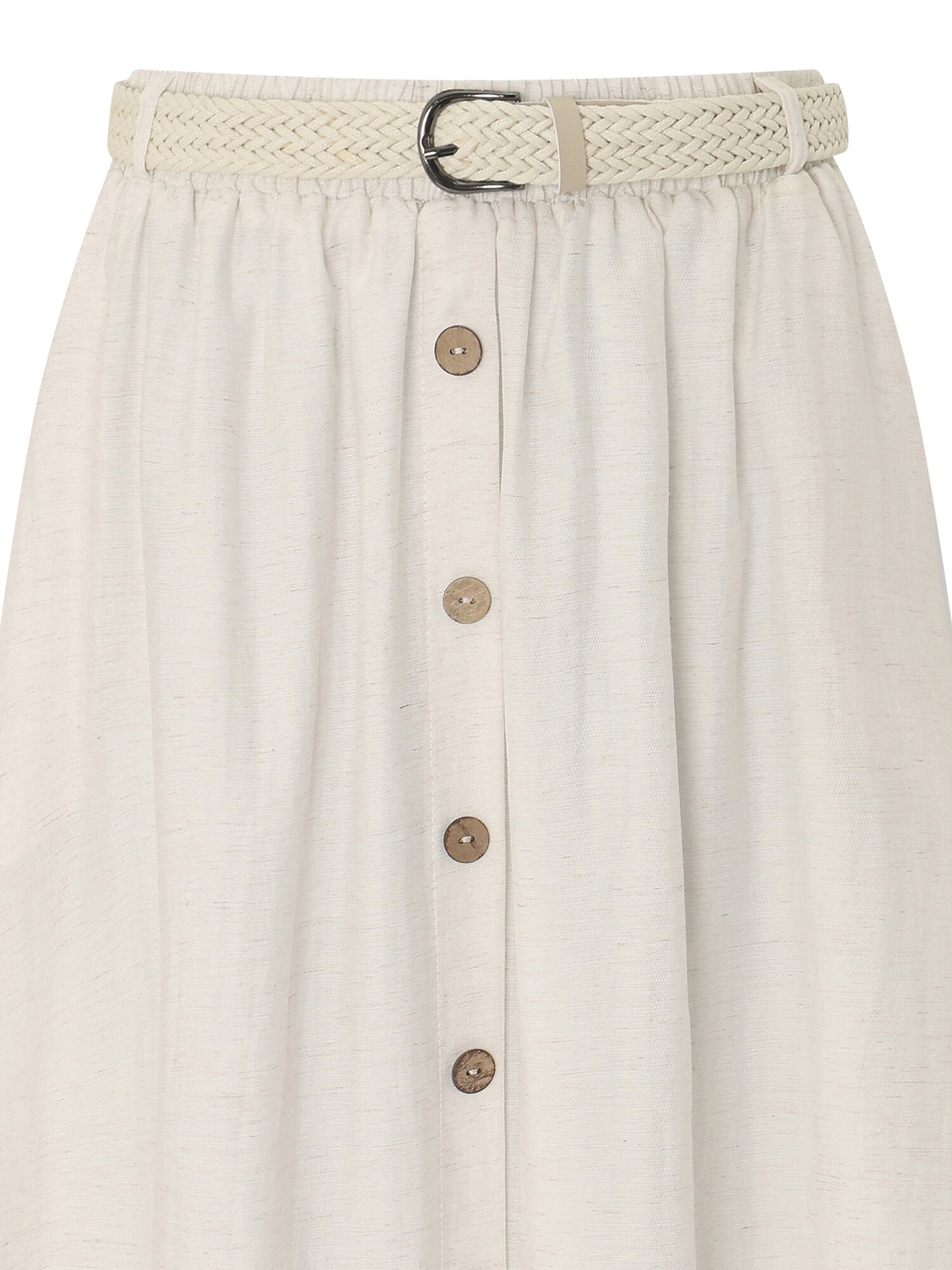 내추럴 벨티드 플레어 스커트 (IVORY)