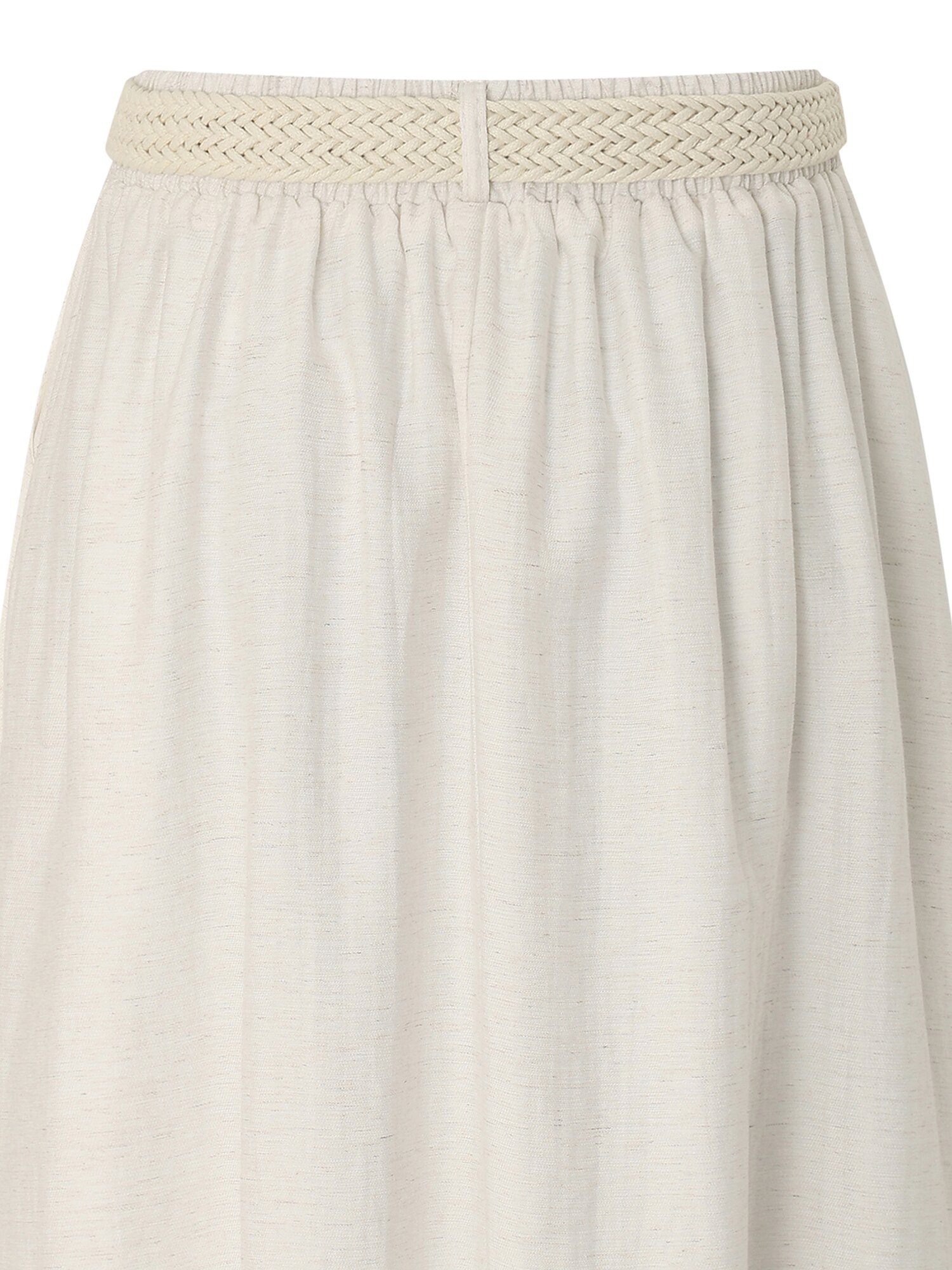 내추럴 벨티드 플레어 스커트 (IVORY)