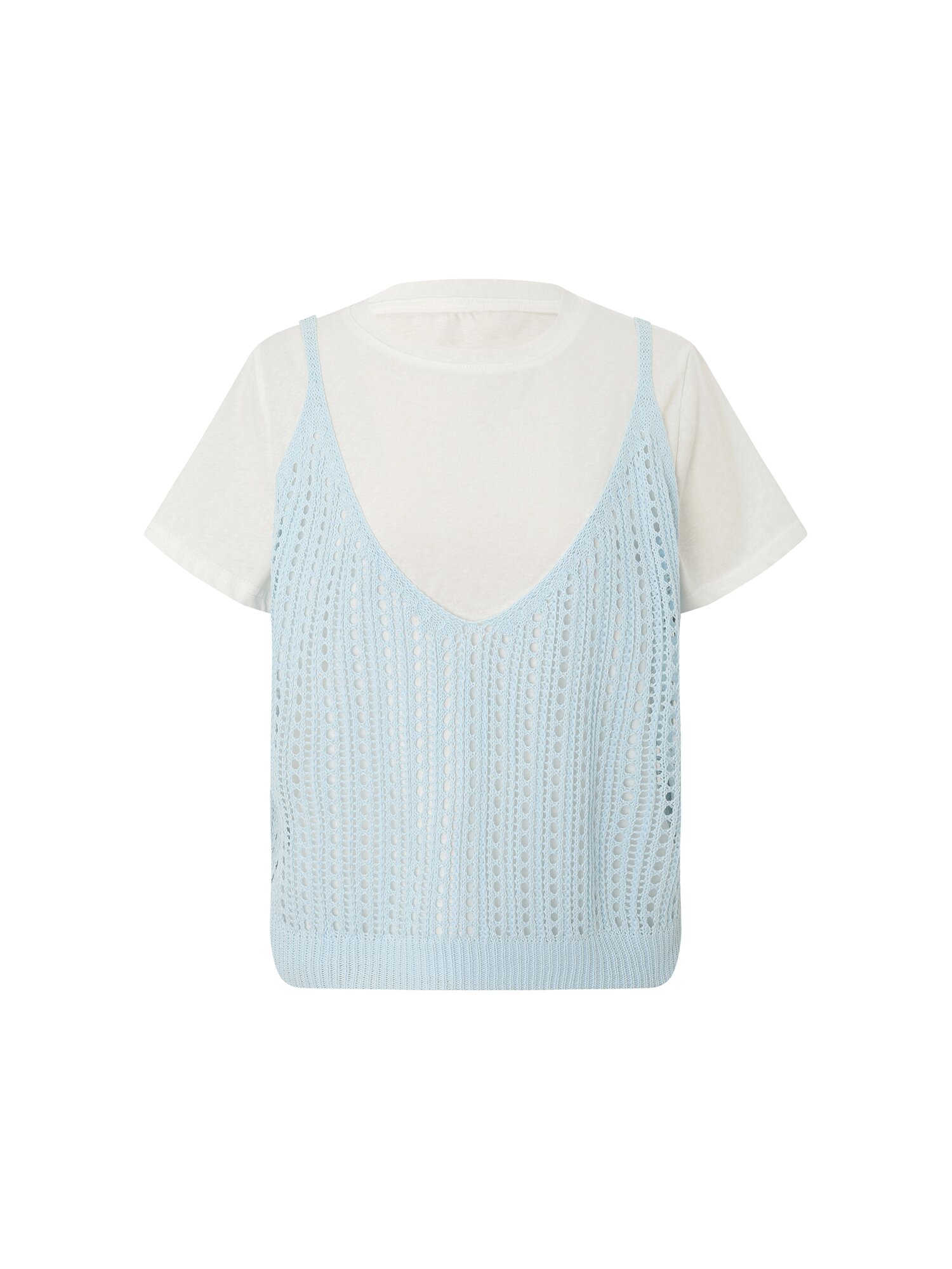 크로셰 뷔스티에 티셔츠 (LIGHT BLUE)