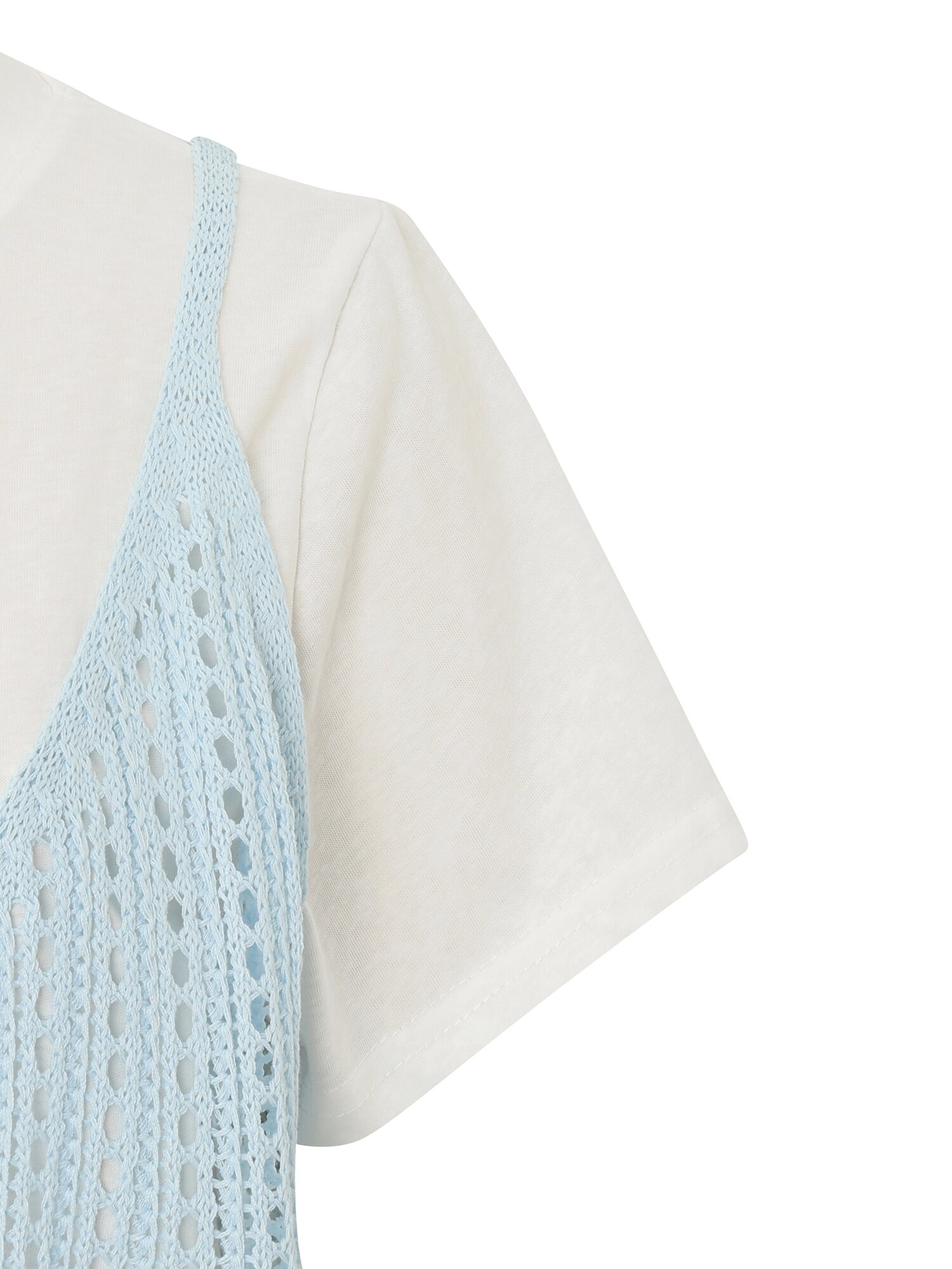 크로셰 뷔스티에 티셔츠 (LIGHT BLUE)