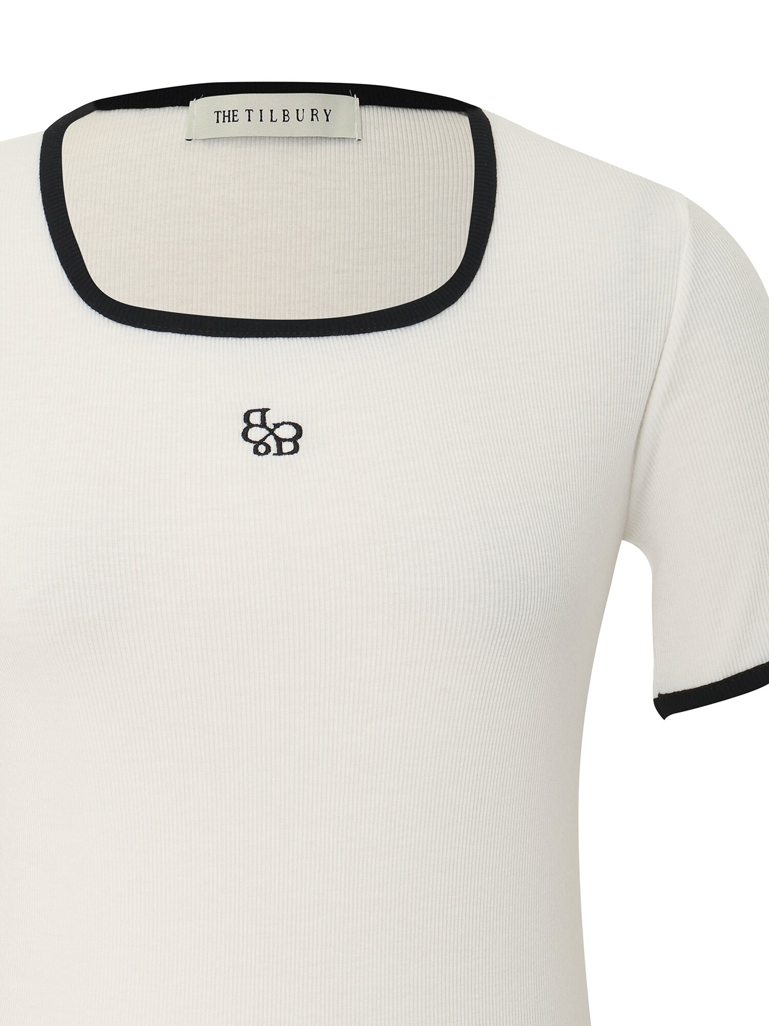 스퀘어넥 링거 티셔츠 (IVORY)