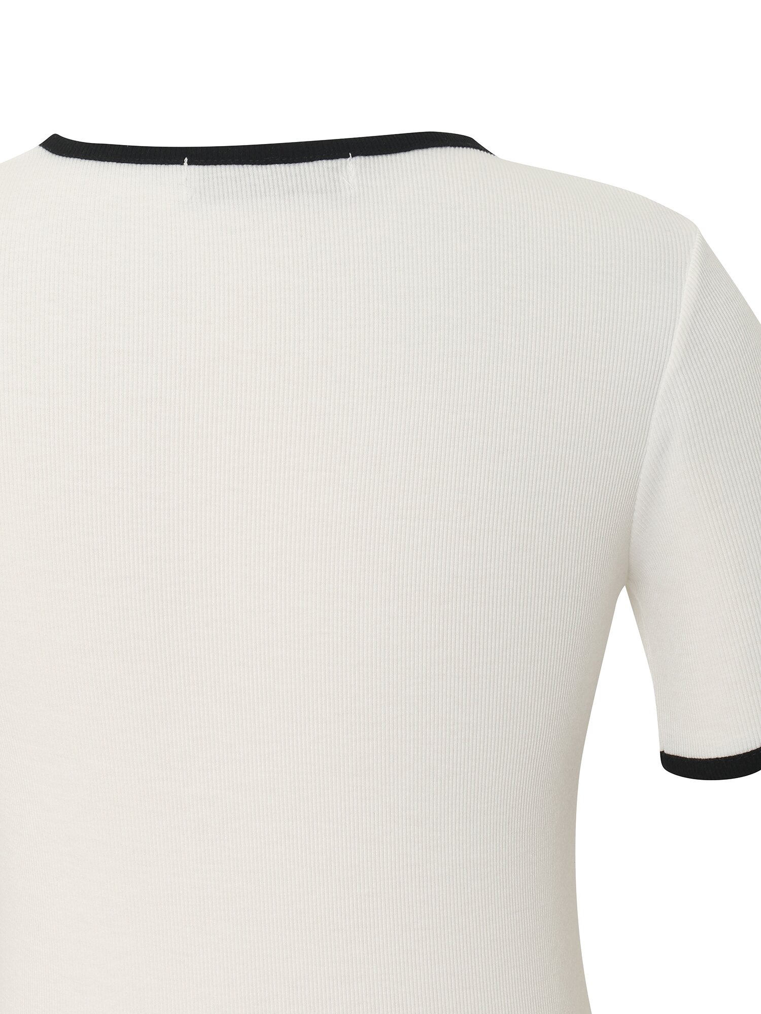 스퀘어넥 링거 티셔츠 (IVORY)