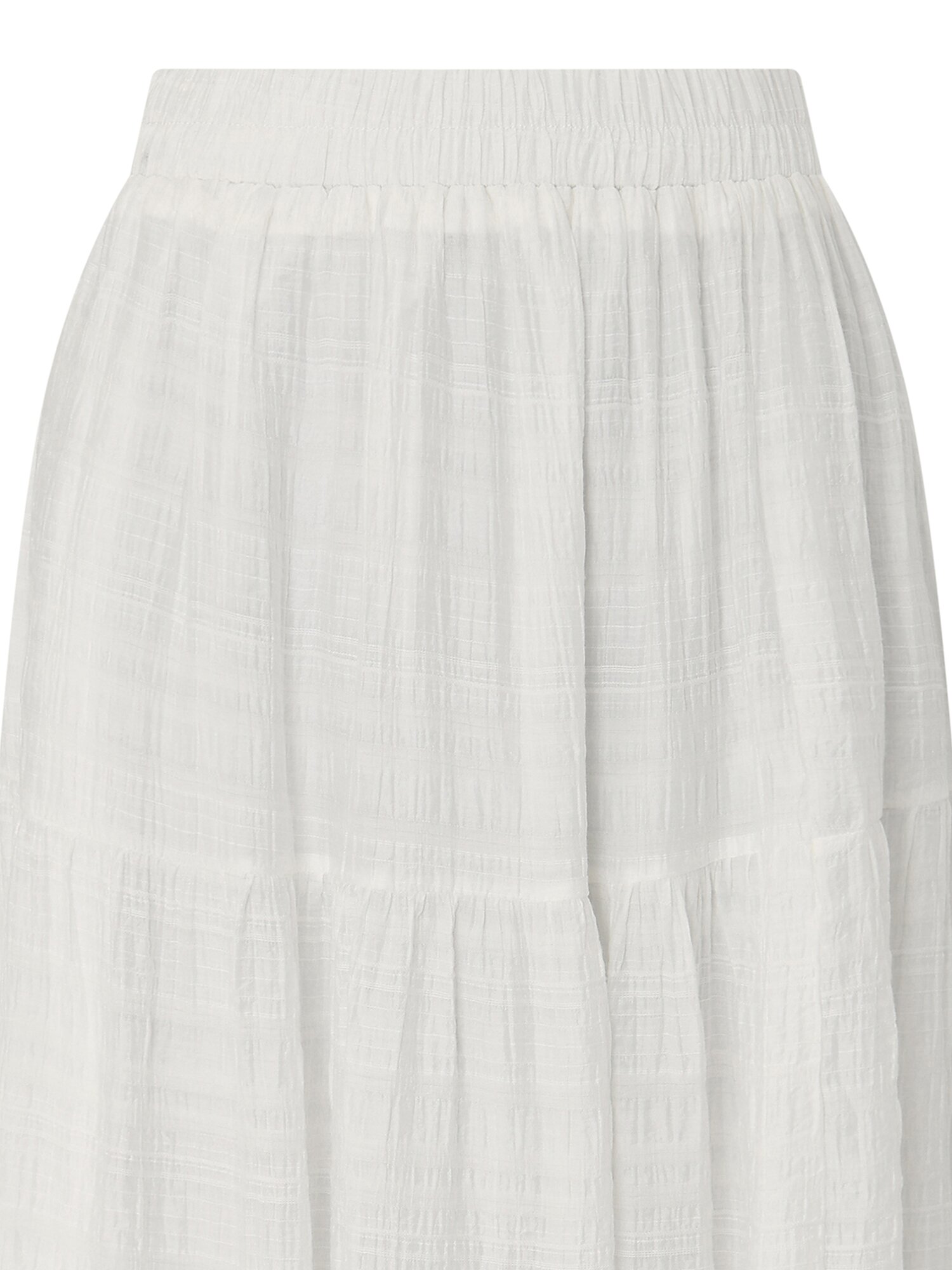 셔링 밴딩 플레어 스커트 (WHITE)