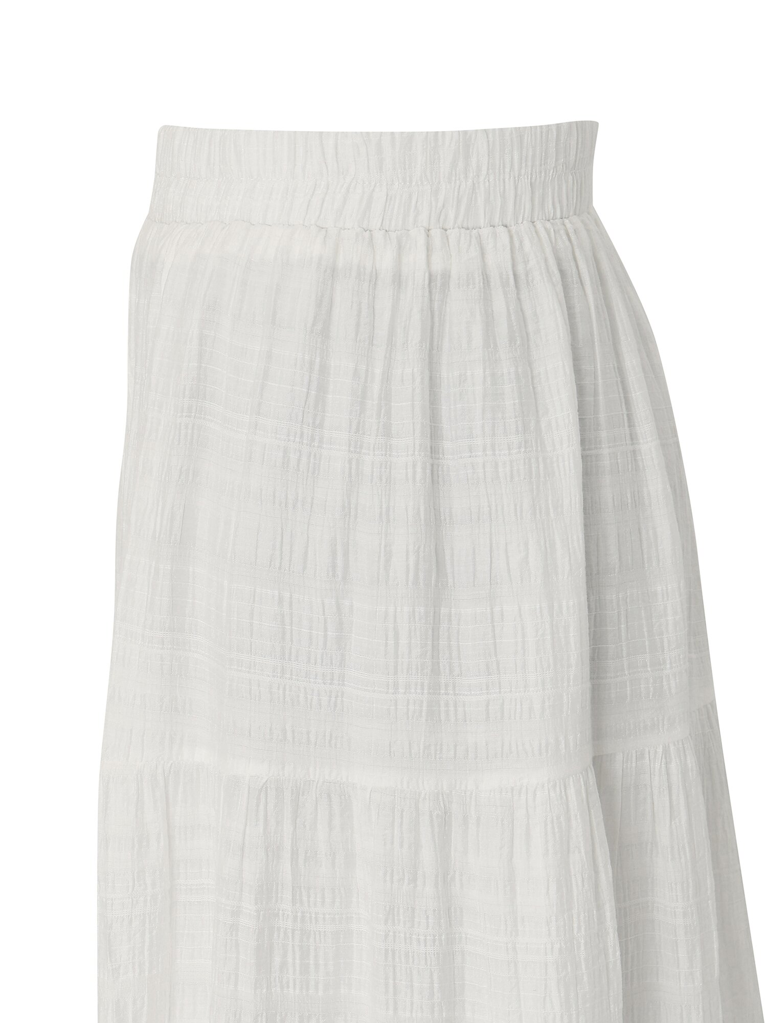 셔링 밴딩 플레어 스커트 (WHITE)