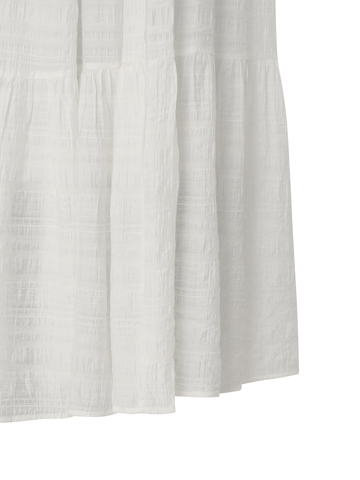 셔링 밴딩 플레어 스커트 (WHITE)