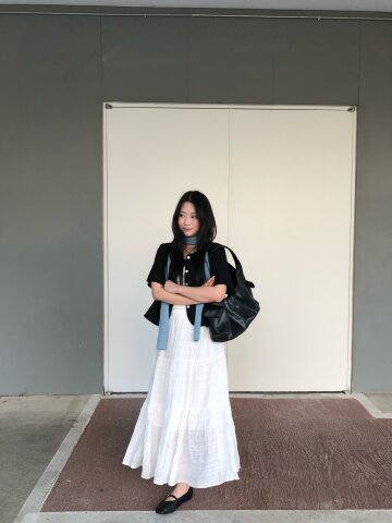 셔링 밴딩 플레어 스커트 