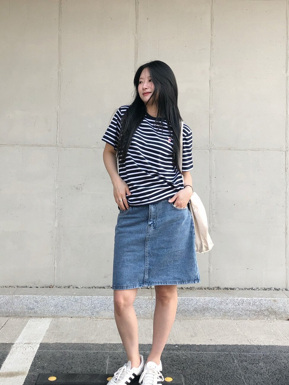 데님 미니 스커트 (BLUE)