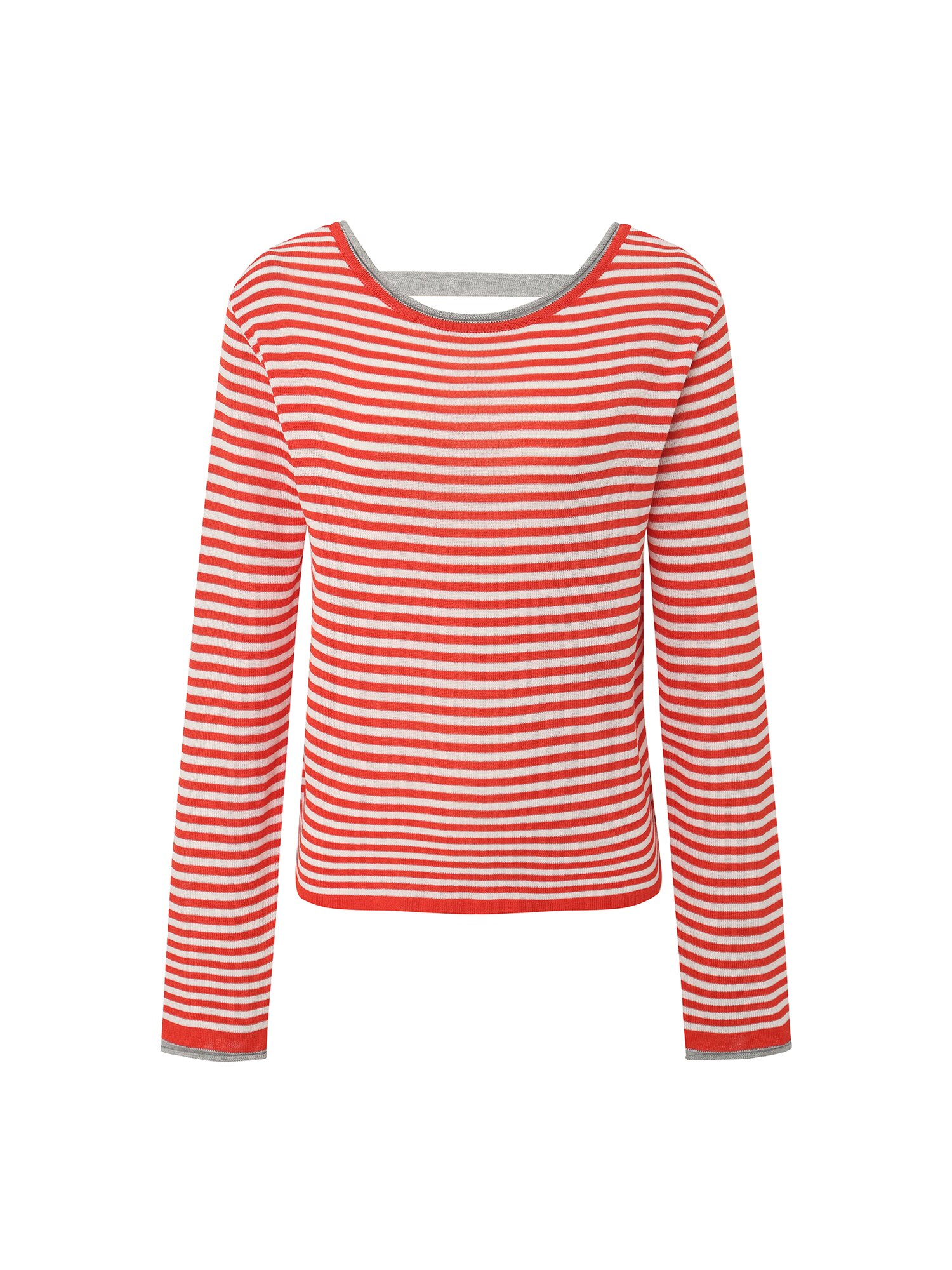 스트라이프 백 스트랩 니트 (RED)