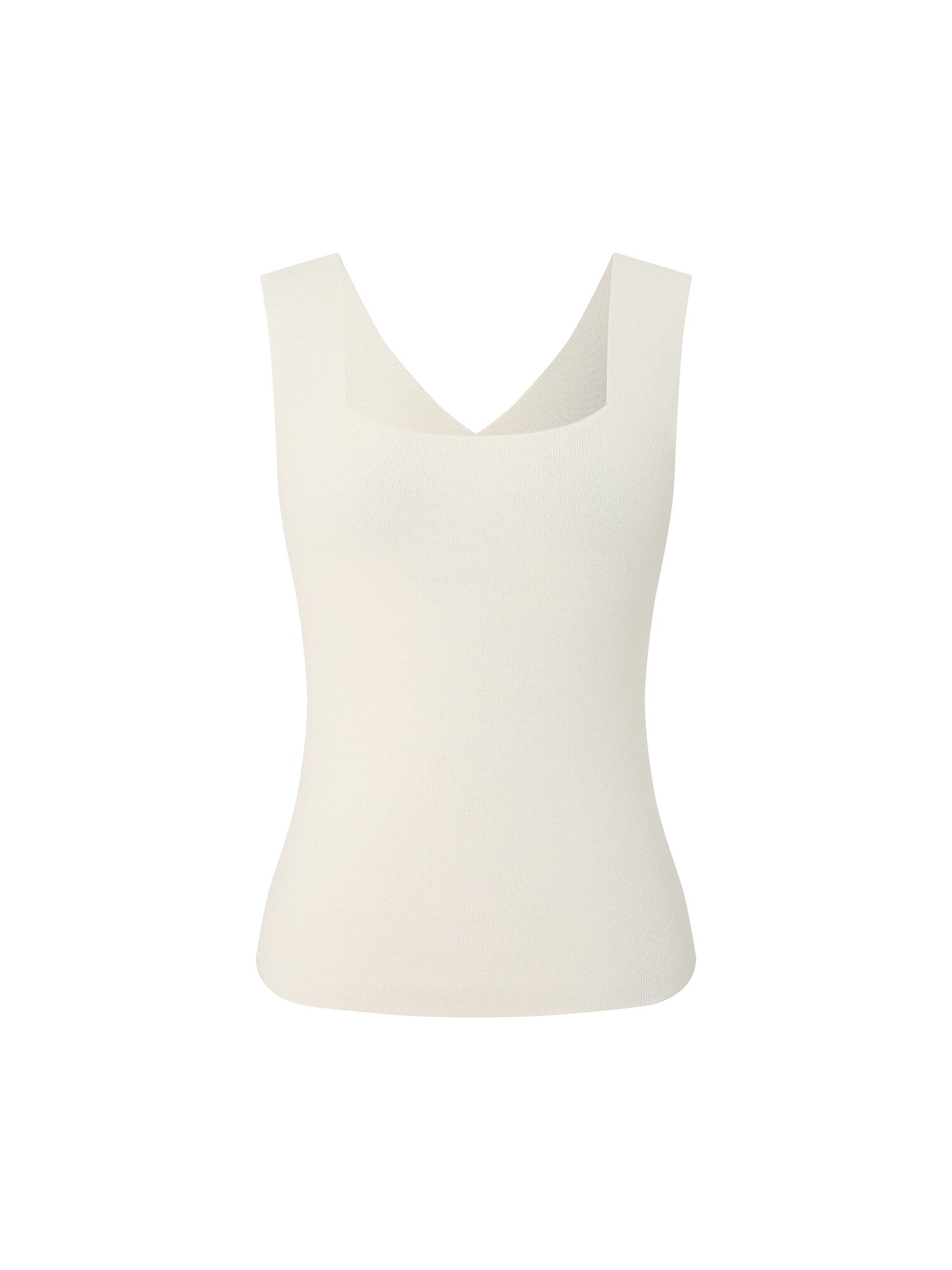 스퀘어넥 슬리브리스 니트 (IVORY)