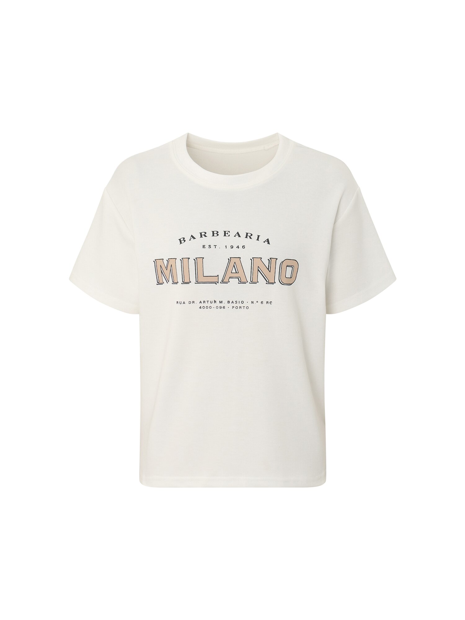 라운드넥 프린팅 티셔츠 (IVORY)