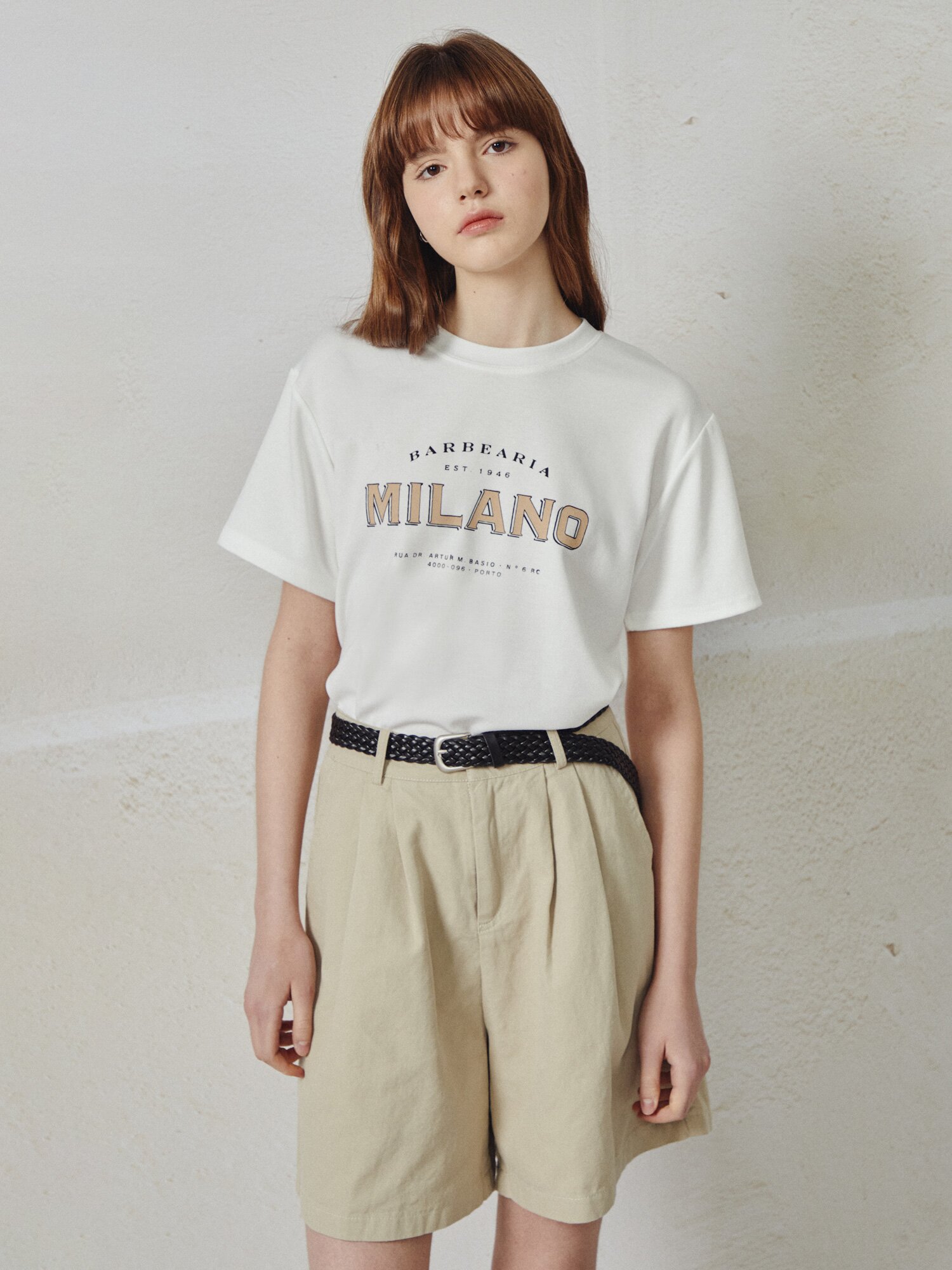 라운드넥 프린팅 티셔츠 (IVORY)