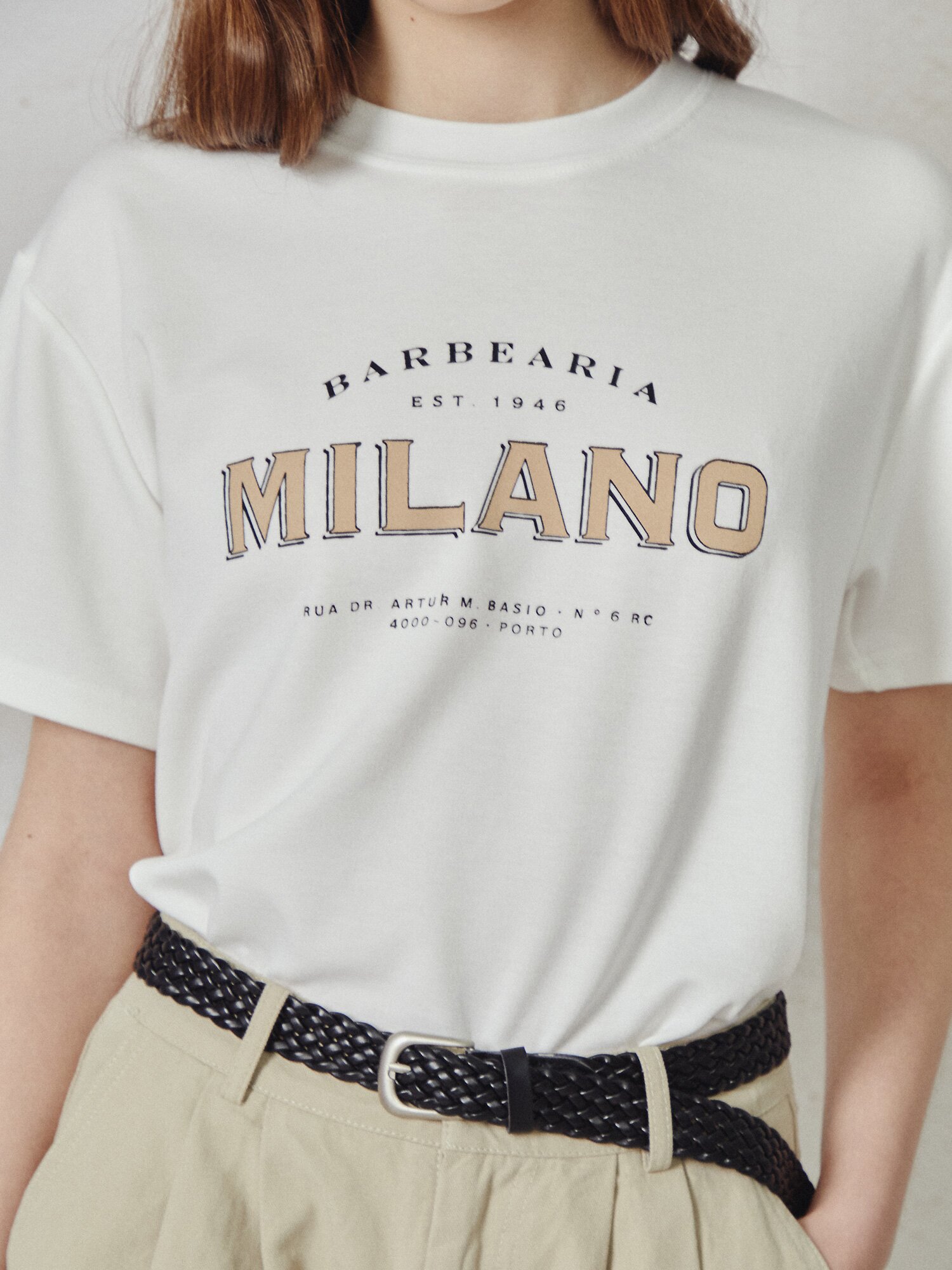 라운드넥 프린팅 티셔츠 (IVORY)