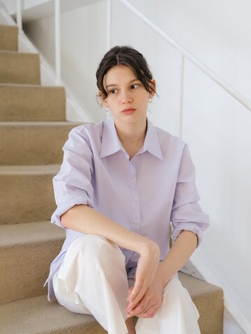 Y2 라벤더 베이직 셔츠
