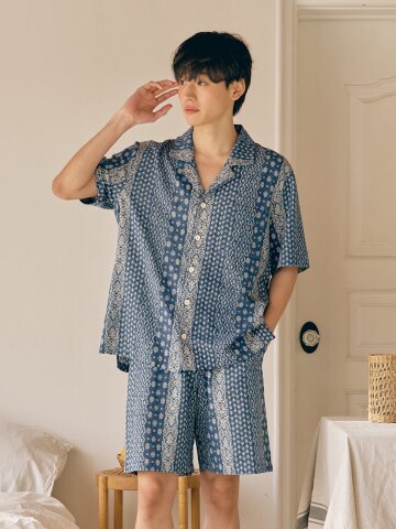 쎈디 반팔 남성페어 네이비 (32수)