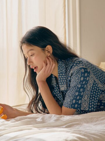 쎈디 반팔 여성페어 네이비 (32수)