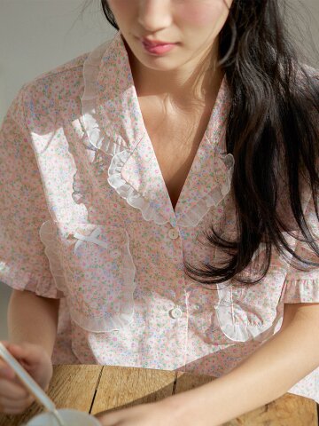 로나 반팔 여성페어 핑크 (40수)