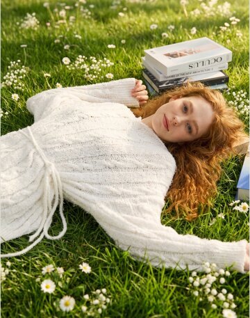 브리즈 슬릿 보트넥 풀오버 니트 탑_베이지 아이보리