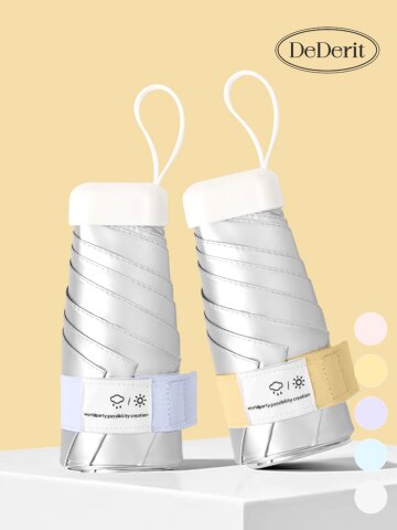 데데리트 실버 파스텔 컬러 초경량 초소형 접이식 5단 수동 미니 우산 양산 자외선차단 암막 휴대용 우양산 양우산 생일 친구 우정 장마 커플 선물