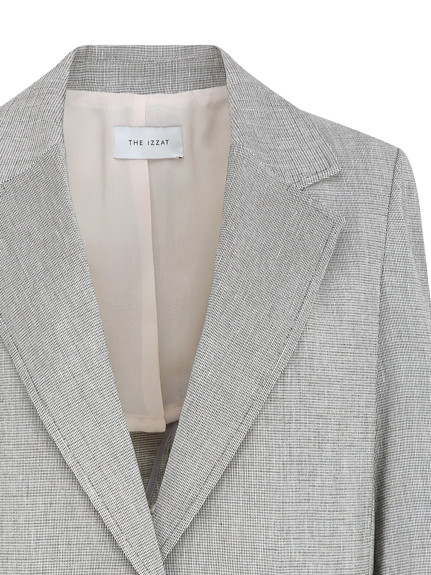 린넨 백 슬릿 싱글 원버튼 재킷 (MELANGE BLACK)