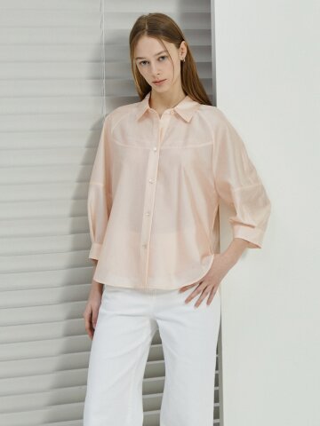 시스루 7부 블라우스 +이너 세트 