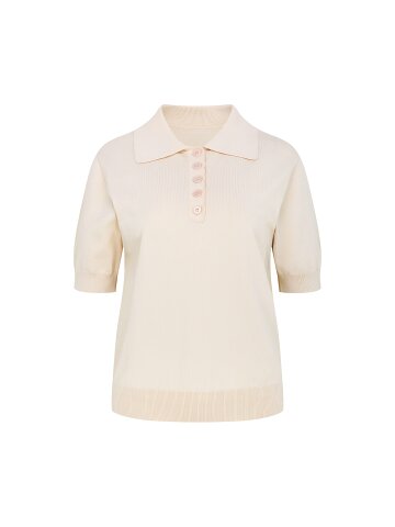 베이직 버튼 칼라 풀오버 니트 