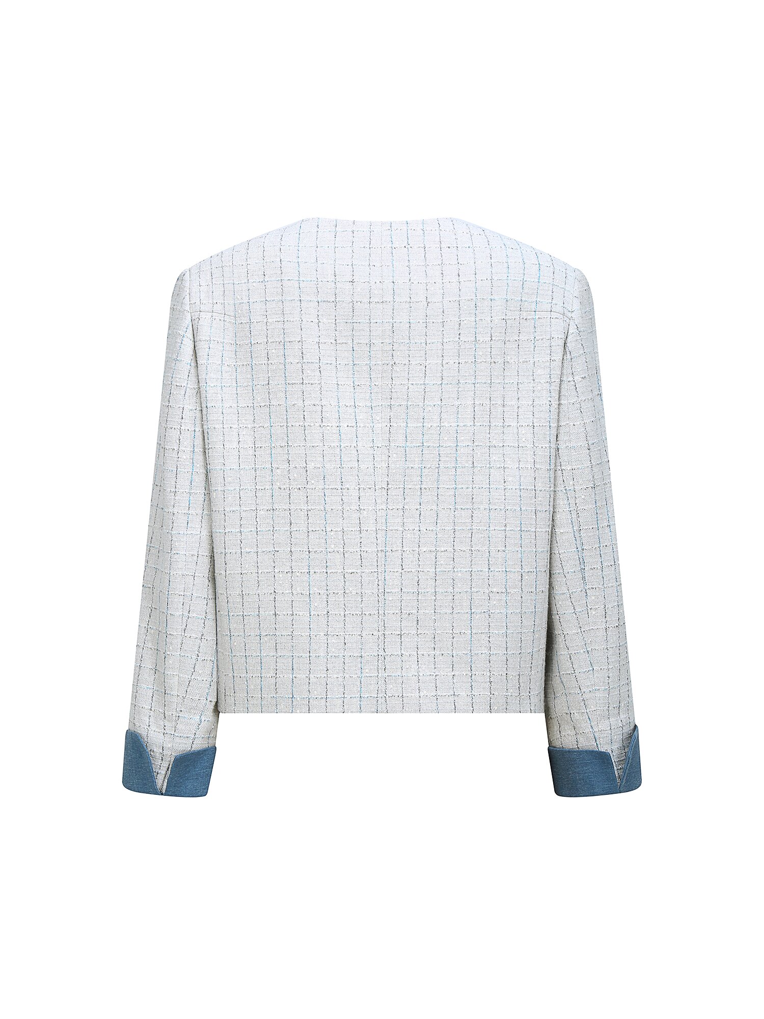 디테쳐블 커프스 트위드 재킷 (GREY)