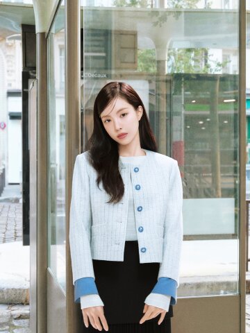 디테쳐블 커프스 트위드 재킷 