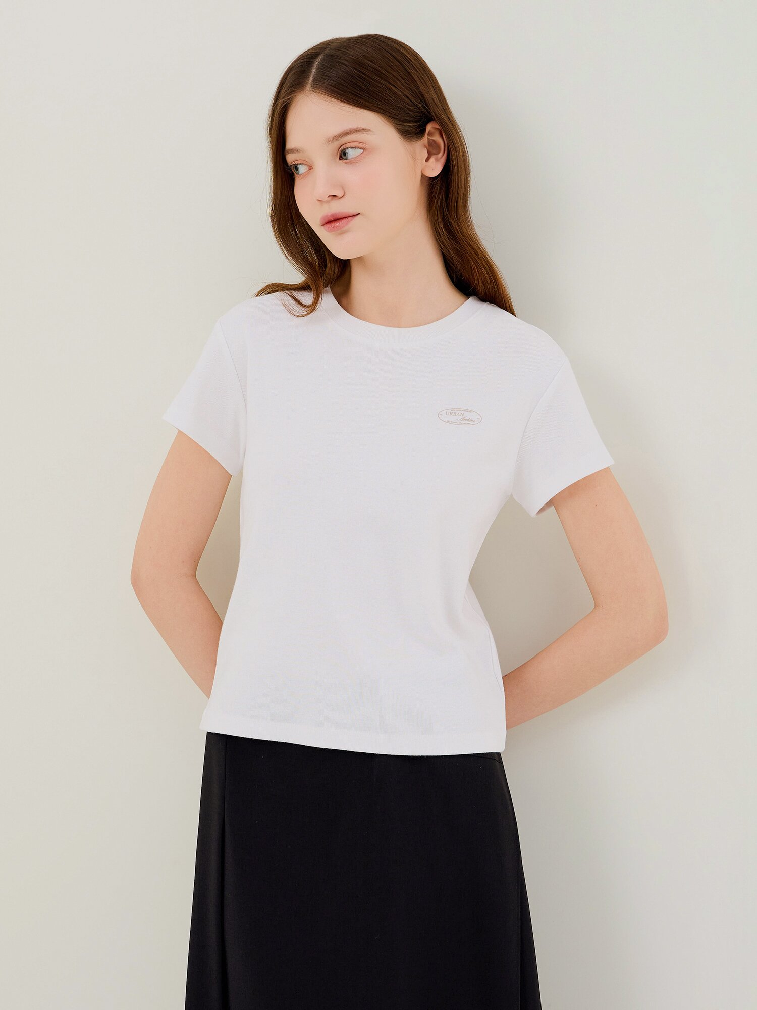 코튼 그래픽 크롭 티셔츠 (WHITE)