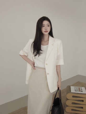 골지 스쿱넥 크롭 풀오버 니트 
