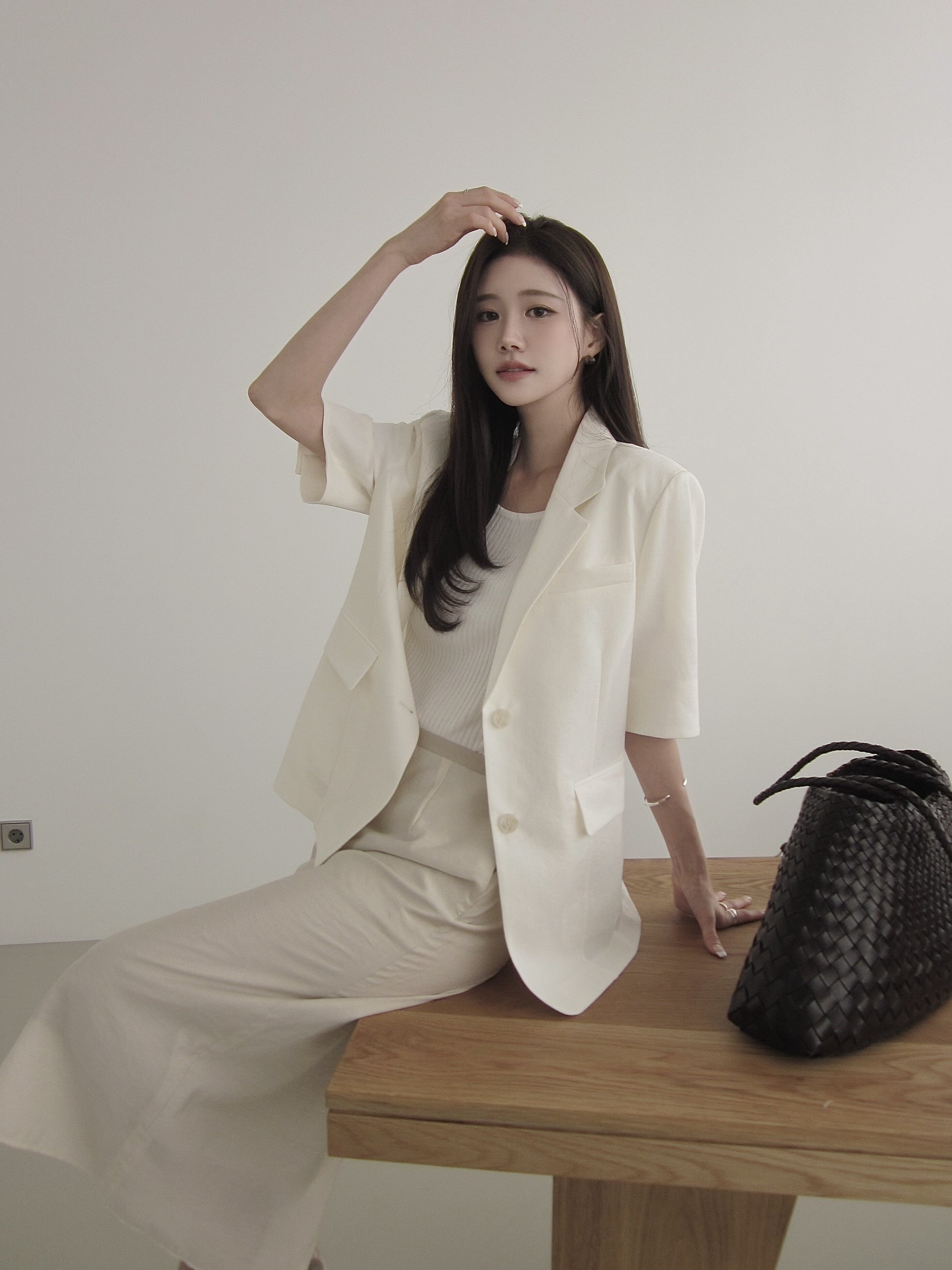 골지 스쿱넥 크롭 풀오버 니트 (WHITE)
