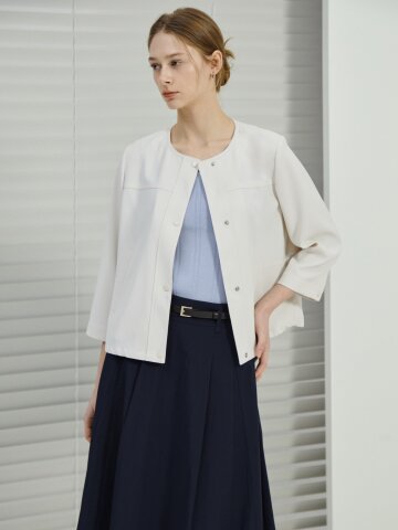 스트링 7부 라운드넥 재킷 