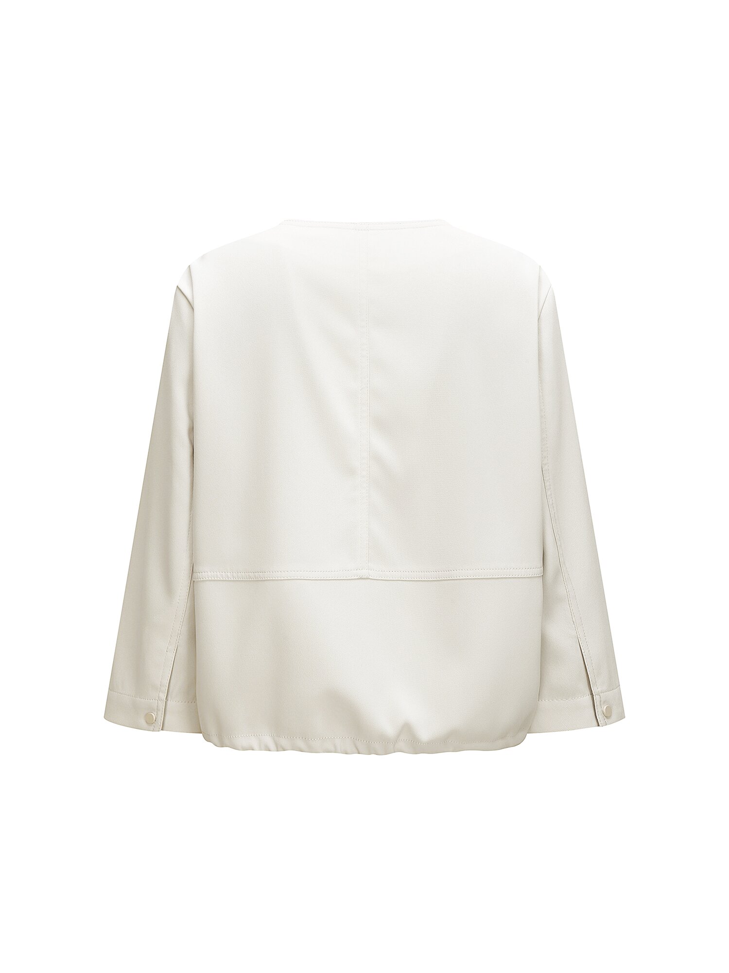 스트링 7부 라운드넥 재킷 (CREAM)